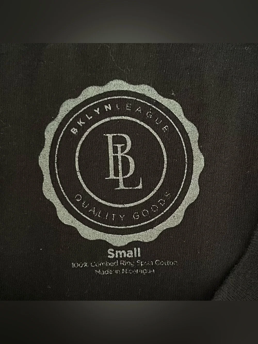 BKLYN League Men's Black T-Shirt Size S 100% Cotton Brooklyn Graphic Minimalist